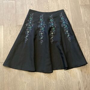 Laura Petites Linen Blend Panel Flare Skirt